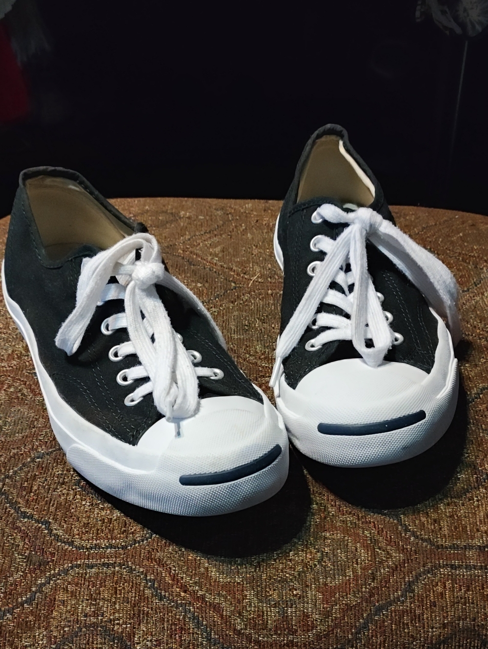 Converse Jack Purcell Classic Black Canvas Low-Top Sneakers with White Accents